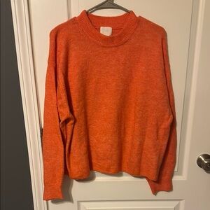 H&M Orange Crew Neck Sweater